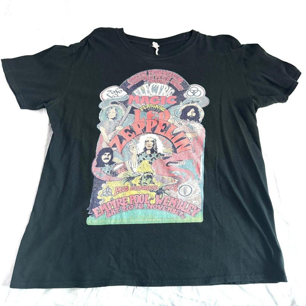 Led Zeppelin Concert T Shirt Black Electric Magic Empire Pool Wembley Size L
